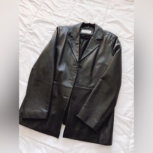 Jones New York Black Leather Jacket BLACK
